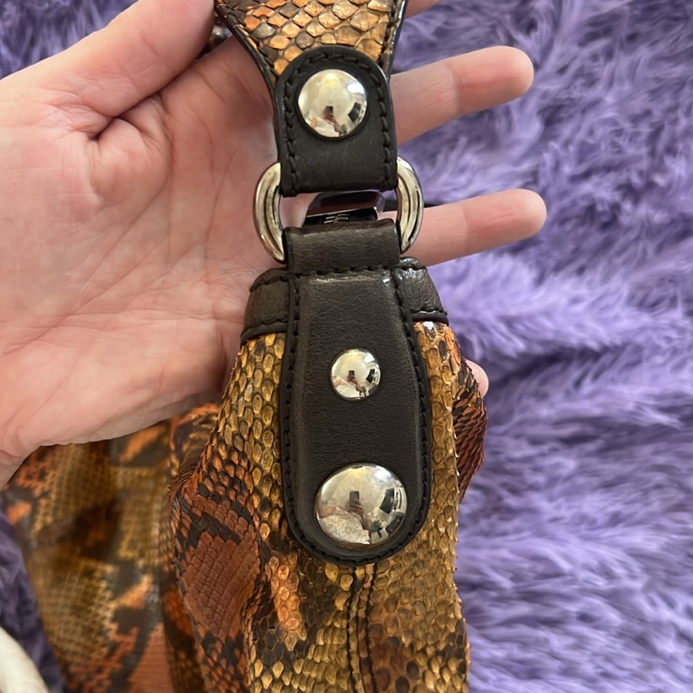 Gucci Python Snake Skin And Leather Handle Bag Wi… - image 6